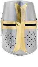 Crusader Helmet Medieval Templar Knight Brass Armor Wearable for Adult picture
