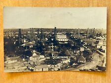 RPPC DESDEMONA TX 1920 Boom Ghost Town Oil Derricks Birds Eye View Main St Bank picture