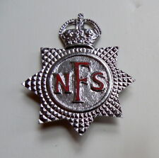 WW II British National Fire Service Cap Badge Original Issue Good Condition picture