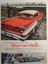 1957 Holiday Original Art Ad Advertisement Pontiac BONNEVILLE Sport Coupe picture