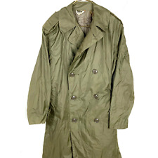 Vintage Us Military Lightweight Rain Coat Jacket Belted Size 38 50s picture