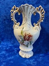 Antique Victorian Bridal Vase Floral Porcelain Hand Painted picture