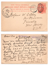1898 Postcard ~ Henry N. HUTCHINSON to Prof. Wm LIBBEY ~Sandwich Islands ~HAWAII picture