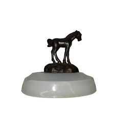 Vtg Bronze Soap Dish Tray Lucite Sculpture Art Missing Ears Art Deco Foal Horse picture