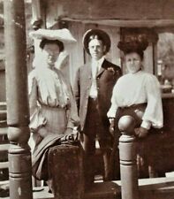 C.1880s Family. Wild West Look. Eye Glasses. Women. Victorian Sun Hats. Man. VTG picture