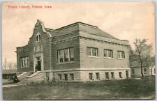 1910's Public Library Vinton Iowa IA Landmark Building Posted Postcard picture