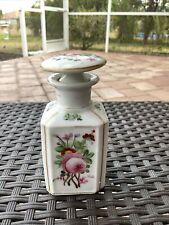 Antique French Porcelain Cologne Bottle With Hand Painted Flowers picture