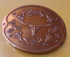 A BEAUTIFUL VINTAGE WESTERN FLORAL LONGHORN BELT BUCKLE WITH SECRET COMPARTMENT picture