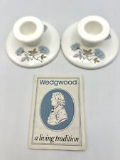 VTG Wedgwood Set Of 2 Bone China Discontinued Ice Rose Pattern Candleholders picture