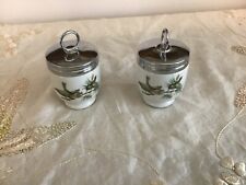 PAIR OF ROYAL WORCESTER PORCELAIN YELLOW BIRDS EGG CODDLERS picture
