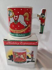 Vintage THE LOVE MUG INC Christmas Holiday Ceramic Coffee Mug 3 5/8