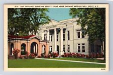 Shelby NC-North Carolina, Entrance, Cleveland Court House, Vintage Postcard picture