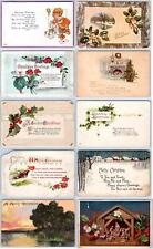 LOT/10 ANTIQUE CHRISTMAS VINTAGE POSTCARDS*EARLY 1900's*CONDITION VARIES #52 picture