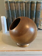 Vintage MCM Wooden Sphere Bowl1960s Vase Desk Organizer Mid century Modern Retro picture