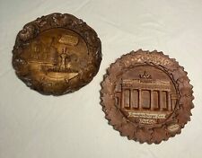 Old Germany Wood Resin Plate Set 3D Original Preis Design Bavaria Vintage Lot 2x picture