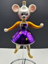 VERY HTF VTG Christopher Radko TOPOLINA Mouse Glass Italian Ornament 96-288-0 picture