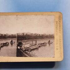 Tenby Pembrokeshire Stereoview 3D C1880 Fishing Quay Trawlers Under Sail Wales picture