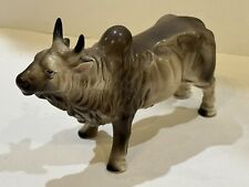 Vintage Victoria Brahman Bull Figurine Porcelain Cow Bulls 9x6 Brahma Bull large picture