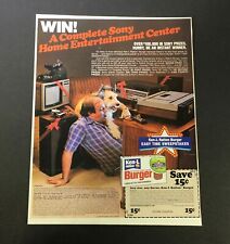 VTG 1982 Ken-L Ration Complete Dog Food Burger Win Sony Entertainment Ad Coupon picture