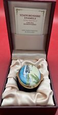 Staffordshire Enamels Hand Painted Made In England  Trinket Box “Silver Whisper” picture