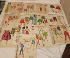 12 Vtg 1960's/70s Sewing Pattern Lot Women's Clothing Waist 24 Pants Skirt Capri picture