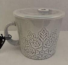 Robert Stanley Ceramic Snowflake Mug With Lid, New With Tags picture