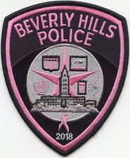 BEVERLY HILLS CALIFORNIA Breast Cancer Awareness Style #B PINK POLICE PATCH picture
