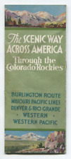 1930s Colorado Rockies The Scenic Way Across America Train Route Brochure Map P1 picture