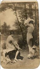1900's Original RPPC Postcard ~ Two Nude Bathing Beauties After A Dip picture