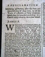 EARLIEST of Newspapers to be Had Original Early Rare 1686 London England Gazette picture