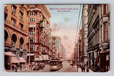 St Louis MO-Missouri, Broadway North From Olive, Advertisement Vintage Postcard picture