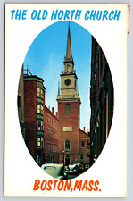 Boston MA-Massachusetts, The Old North Church, Salem Street, Vintage Postcard picture