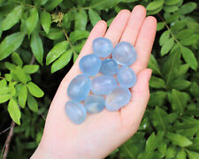1/4 lb Bulk Medium Blue Celestite Tumbled Stones Crystal Rare Celestine 4 oz picture