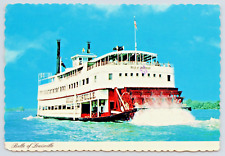 Postcard Paddle Wheel Excursion Boat Belle of Louisville Ohio River Deckled A20 picture