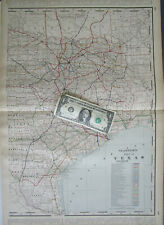 TX 1893 EAST TEXAS Cram RAILROAD Map 1800s RED RIVER SABINE & WESTERN RR picture