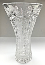 Large Crystal Cut Glass Vase 6.5 lb 11.75
