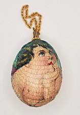 Angel Woman Egg  Shaped Christmas Tree Ornament Fishnet Hanging Holiday Decor picture