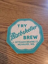 1930s Gettelman Beer Bar Pub Coaster Rathskeller Milwaukee Brewery  picture