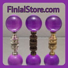 Purple Crystal Ball 30mm Lamp Finial Nickel/Polished/Antique Base picture