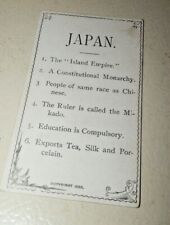 Circa 1880's School Fact Flashcard-Japan picture