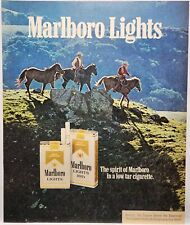 1979 Marlboro Lights Cigarettes Horses Countryside Print Ad Man Cave Poster Art picture