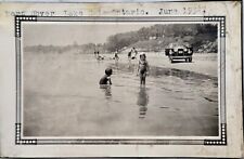 VTG 1934 Port Dover B&W Snapshot BEACH SCENE Lake Eerie Woodstock ON 5