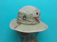USGI Desert DCU 3 Color Camo Type II Hot Weather Boonie Sun Hat Cap SSG Rank 7 picture