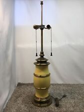 Vintage Stiffel MCM Brass and Enamel Double Socket Table Lamp 36” Tall picture