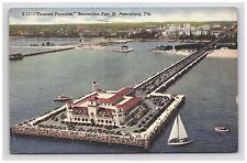 Postcard Linen FL 1948 Recreation Pier Sailboat View St Petersburg Florida picture