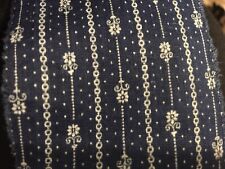 moprimitivepast Antique indigo Deep blue calico cotton Fabric  3 Strips 19thc picture