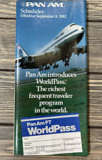 Vintage September 8 1982 PanAm Schedules Pamphlet Brochure picture