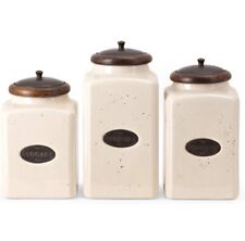 IMAX Ivory Canisters Set of 3 NEW picture