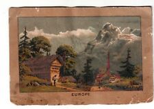 Haines Piano EUROPE Alps Chalet Swiss Town Vict Card c1880s picture