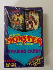 1991 MONSTER IN MY POCKET TRADING CARDS 48 PACKS PUZZLE & STICKERS UNOPENED BOX picture